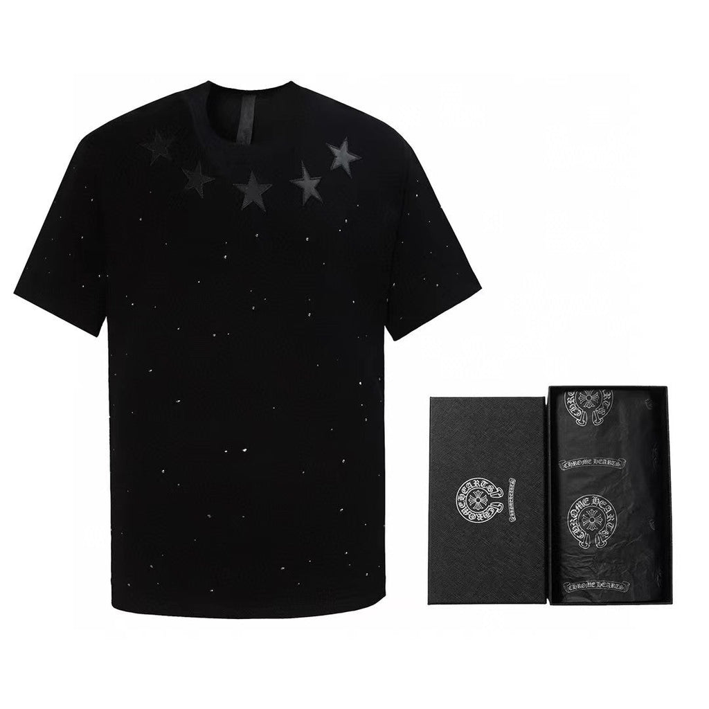 Chh Chrome Hearts T Shirts Star Hot Diamond Short-sleeved T-shirt