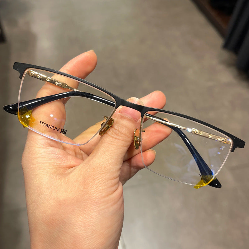 CHH Chrome Hearts Glasses Pure Titanium Half Frame Business Glasses Frame