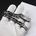 Chrome Hearts black full diamond holy Dagger ID Bracelet