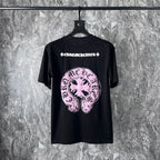 CHH Chrome Heart T Shirts Chrome Hearts Pink Sanskrit Short Sleeve T-Shirt