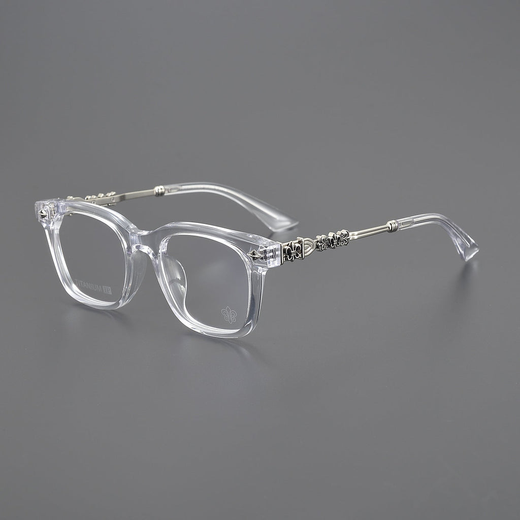 CHH Chrome Hearts Glasses Plain Silver Versatile Flat Mirrors Myopia Glasses Frame