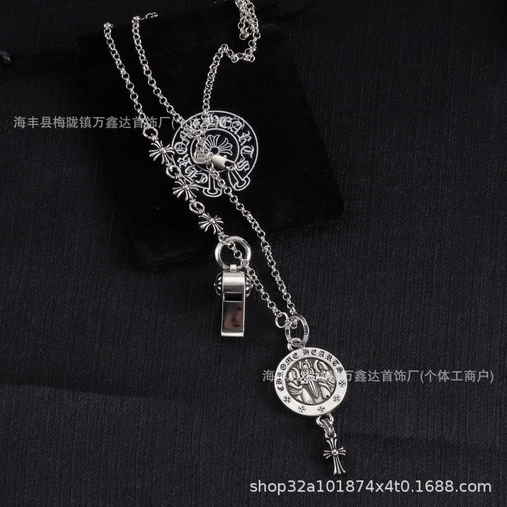 Chrome Hearts cross whistle angel pendant necklace