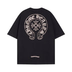 CHH Chrome Heart T Shirts Horseshoe Cross Print Short Sleeve T-Shirt