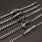 Chrome Hearts Silver Cuban chain curved bracelet