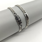 Chrome Hearts curved cross flower S925 bracelet