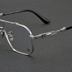 CHH Chrome Hearts Glasses Pure Titanium Double Beam Polygonal Myopia Glasses Frame & Sunglasses