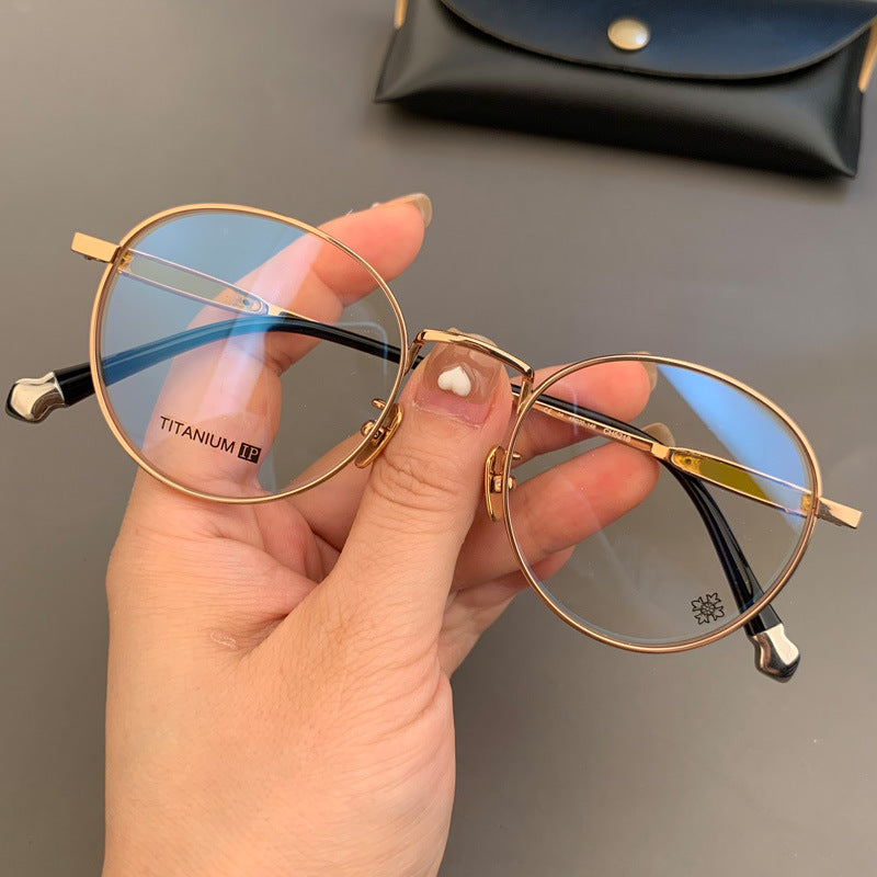 CHH Chrome Hearts Glasses Pure Titanium Round Ultra Light Myopia Glasses Frame