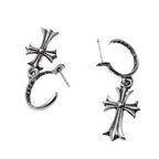 Chrome Hearts diamond cross punk earrings