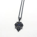 Chrome Hearts black bloody mary cross cool blue zircon necklace