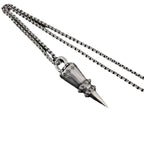 Chrome Hearts distressed cross rivet bullet pendant