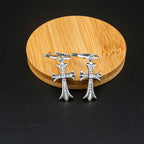 Chrome Hearts diamond cross punk earrings