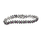 Chrome Hearts Red Diamond Cross Flower Pink Sapphire Plus Bracelet