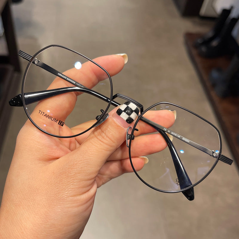 CHH Chrome Hearts Glasses Pure Titanium Ultra Light Polygonal Myopia Glasses Frame
