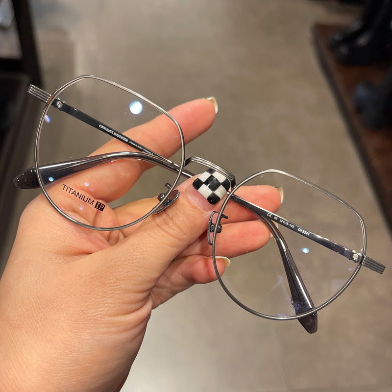 CHH Chrome Hearts Glasses Pure Titanium Ultra Light Polygonal Myopia Glasses Frame