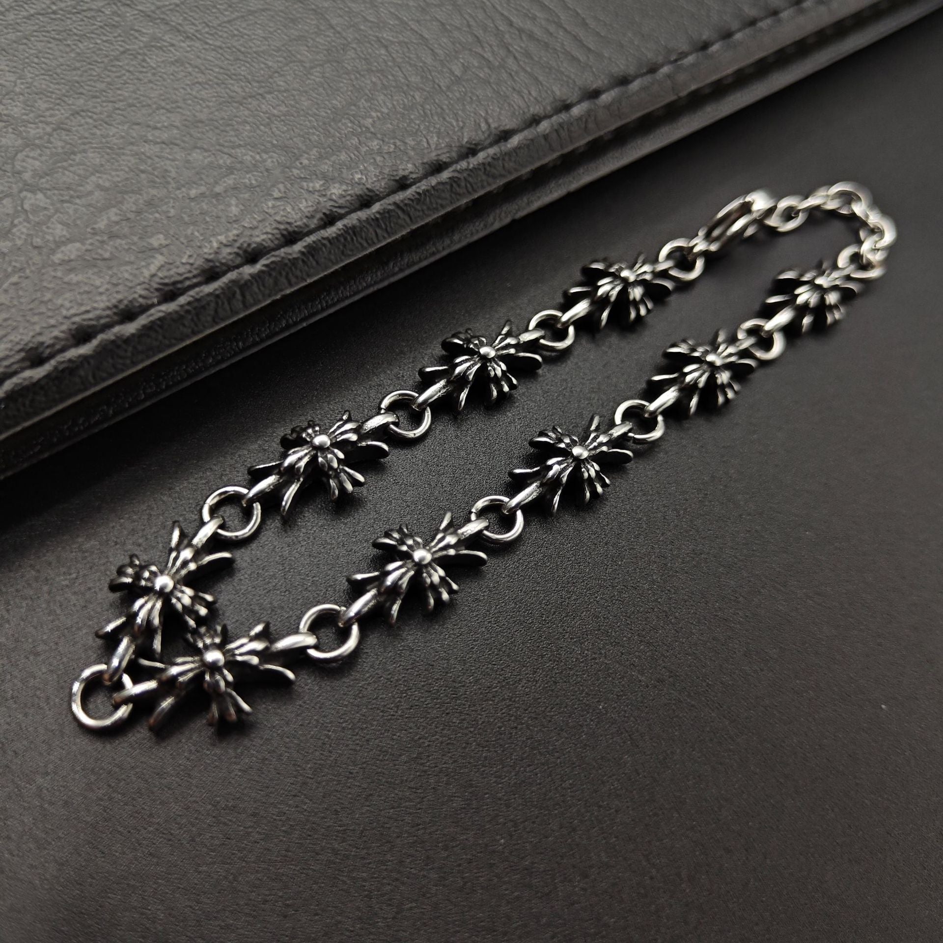 Chrome Hearts Silver 925 Tiny E Cross Bracelet