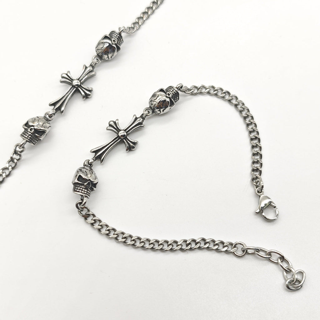 Chrome Hearts old retro bone S925 cross bracelet