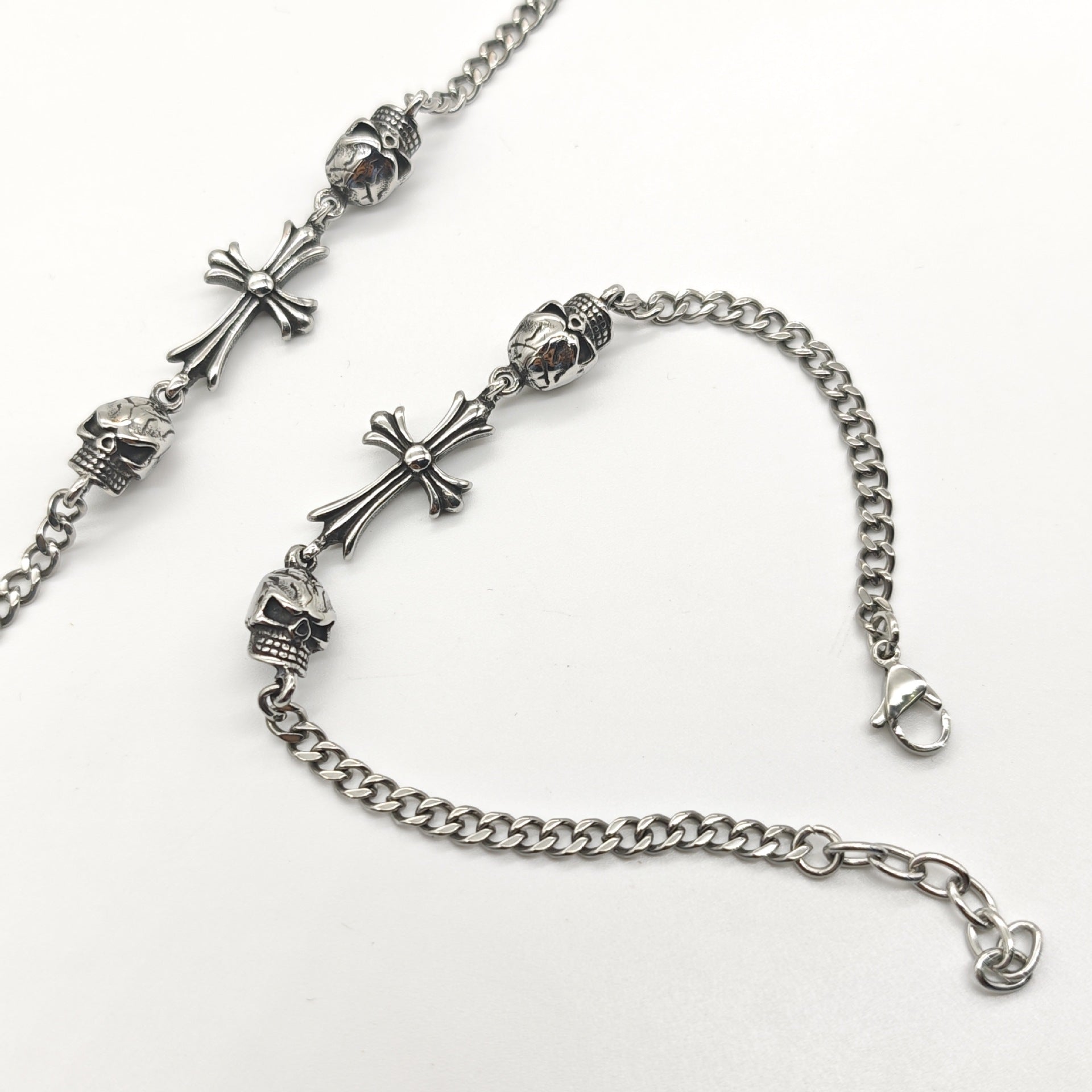 Chrome Hearts old retro bone S925 cross bracelet