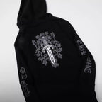 CHH Chrome Heart Hoodie Sanskrit embroidered hooded zip-up sweater