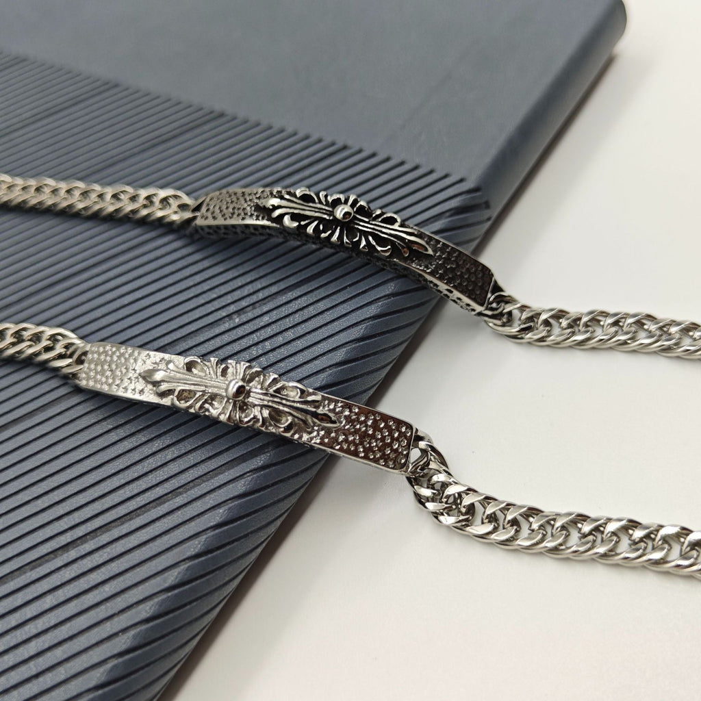 Chrome Hearts multi-layered retro cross flower curved bracelet