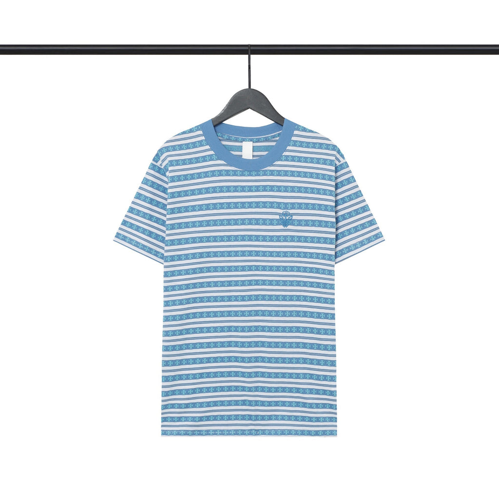 CHH Chrome Heart T Shirts Poison Home Stripe Jacquard Embroidery Short Sleeve Couple T-Shirt