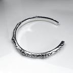 Chrome Hearts scroll vine flower cross open bracelet Bangle
