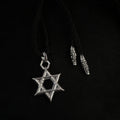 Chrome Hearts bullet-shaped six-pointed star tongue style leather rope necklace