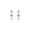 Chrome Hearts cross pearl earrings