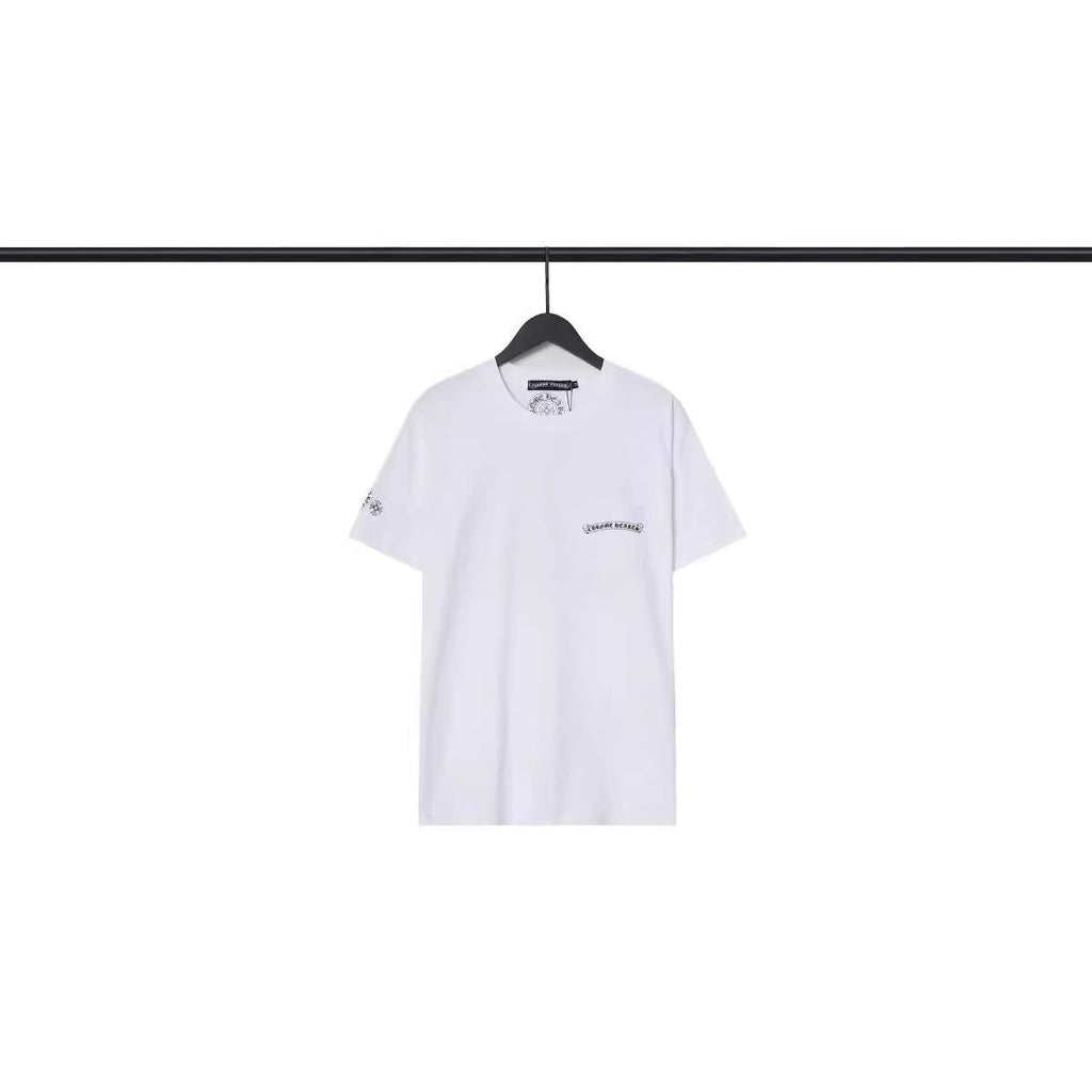 CHH Chrome Heart T Shirts Sanskrit Large Logo Cross Print Short Sleeve T-Shirt