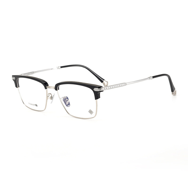 CHH Chrome Hearts Glasses Simple Japanese Business Half Frame Pure Titanium Glasses Frame