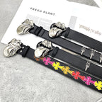 Chh Chrome Heart Belt Big Tongue Buckle Lychee Pattern