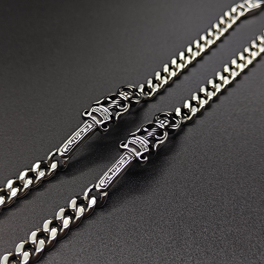 Chrome Hearts dagger ID Cuban link bracelet