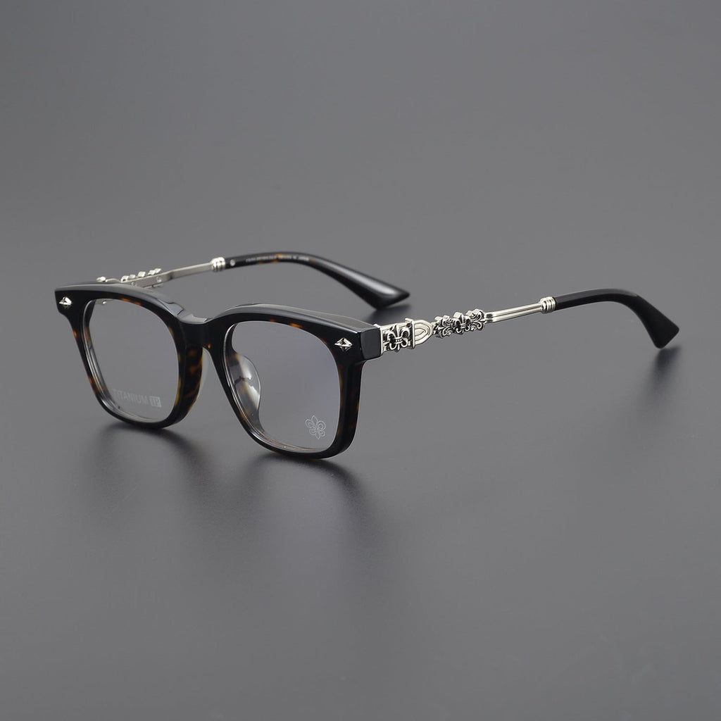 CHH Chrome Hearts Glasses Plain Silver Versatile Flat Mirrors Myopia Glasses Frame
