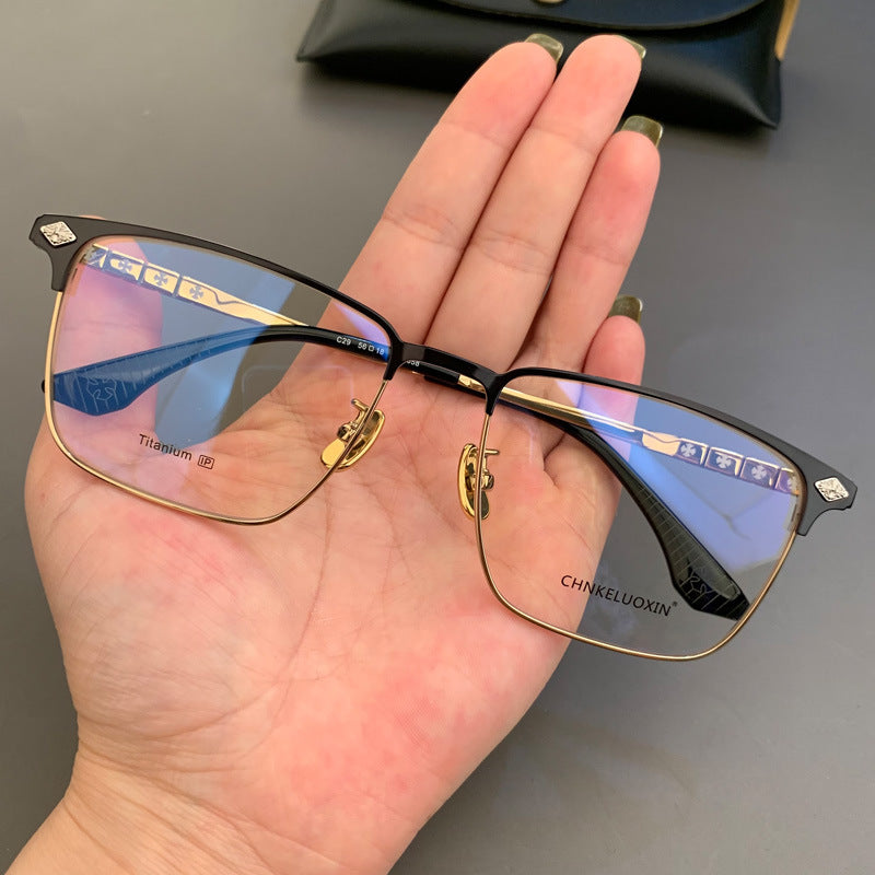 CHH Chrome Hearts Glasses Square Wide Myopia Pure Titanium Glasses Frame