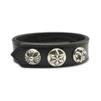 Chrome Hearts Cross Snap Leather Bracelet