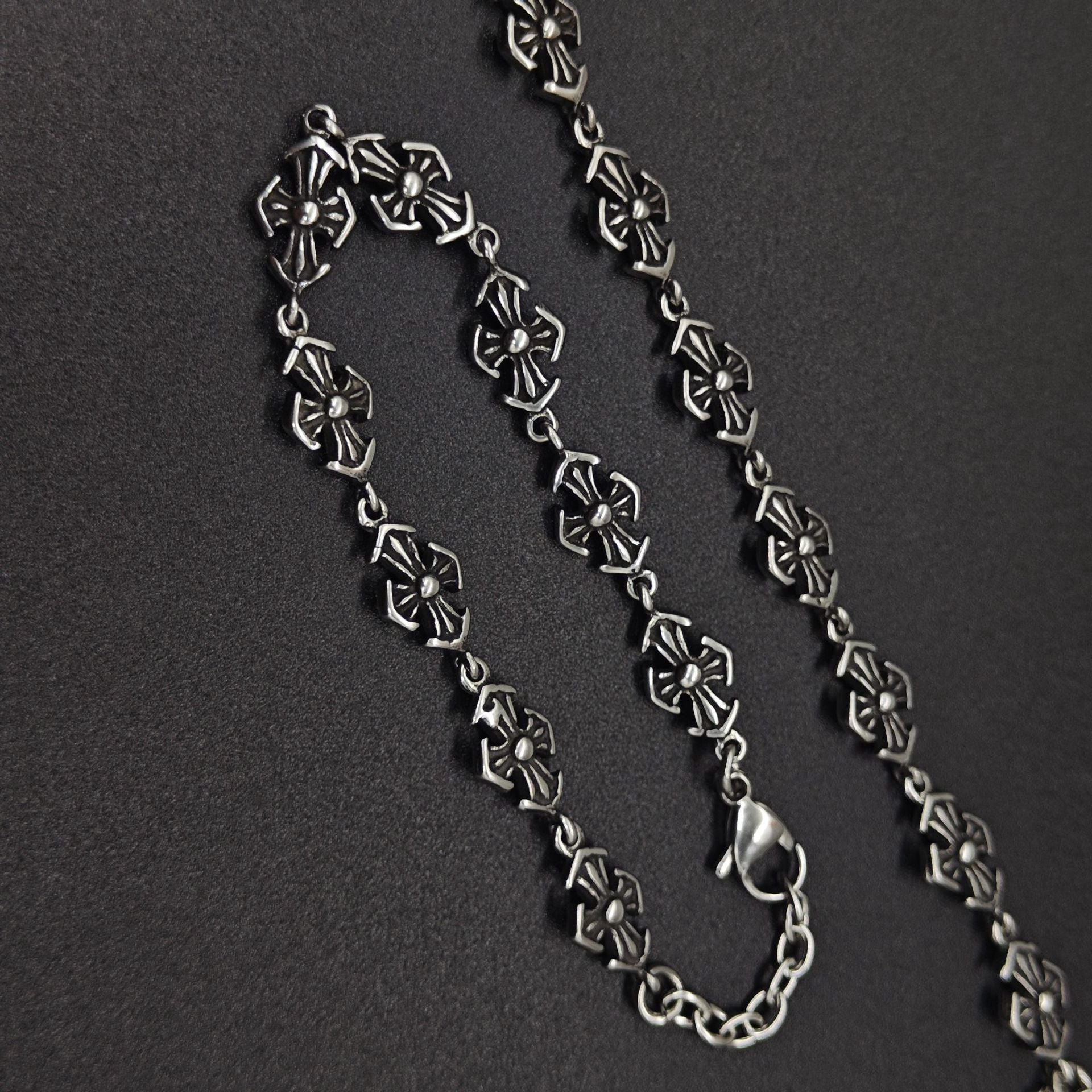 Chrome Hearts cross Silver Daisy retro bracelet