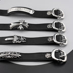 Chrome Hearts Cuff Plate Gunslinger Leather Bracelet For Men