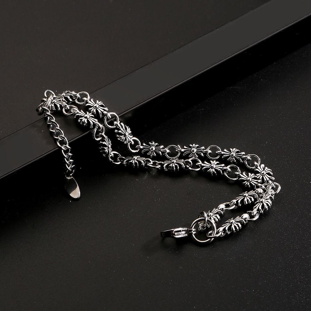 Chrome Hearts double-layer Cross simple bracelet