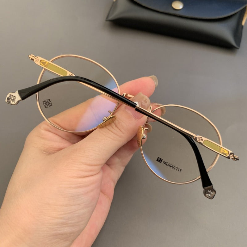 CHH Chrome Hearts Glasses Pure Titanium Round Ultra Light Myopia Glasses Frame